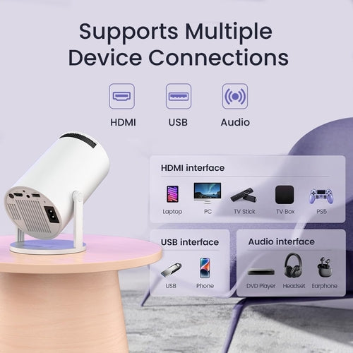 Android 11 Smart Projector – 4K HD, WiFi, 120” Display